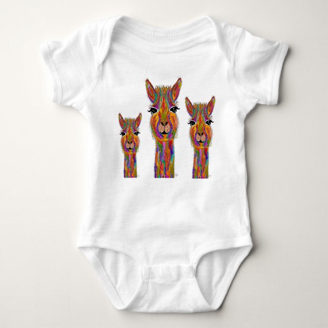 Cute och Colorful Llama T Shirt (Framsida)