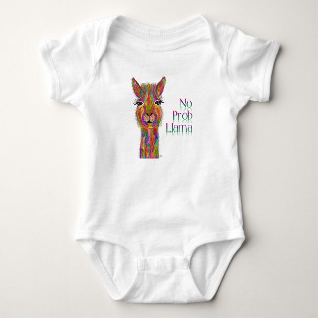 Cute och Colorful Llama T Shirt (Framsida)