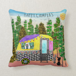 Cute och Colorful Lycklig Camper Dekorativ kudde