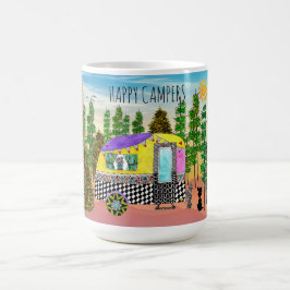 Cute och Colorful Lycklig Camper Mugg