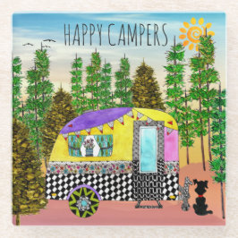 Cute och Colorful Lycklig Camper Trivet