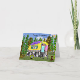 Cute och Colorful Lycklig Campers Kort