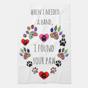 Cute och Colorful Paw Print Kitchen Towel Kökshandduk