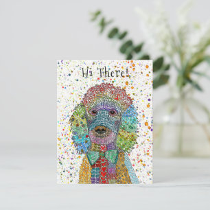 Cute och Colorful Pudel Goldendoodle Tack Kort