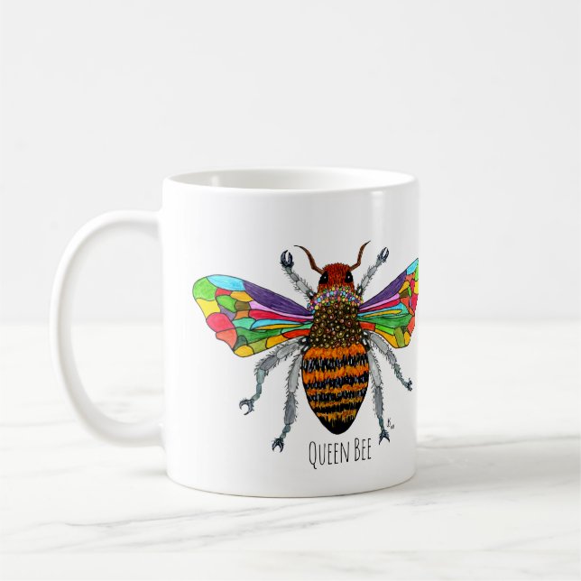 Cute och Colorful Queen Bee Mugg (Vänster)