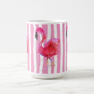 Cute och Colorful Rosa Flamingo Mugg