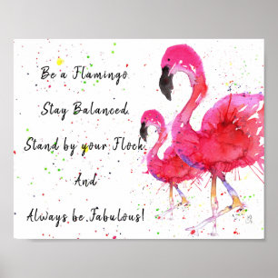 Cute och Colorful Rosa Flamingo Poster 10 tum x8 t