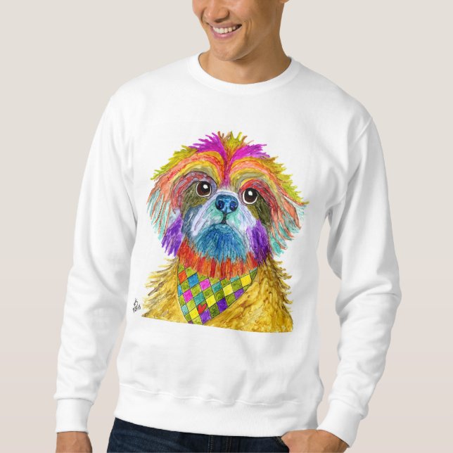 Cute och Colorful Shih Tzu Sweatshirt (Framsida)