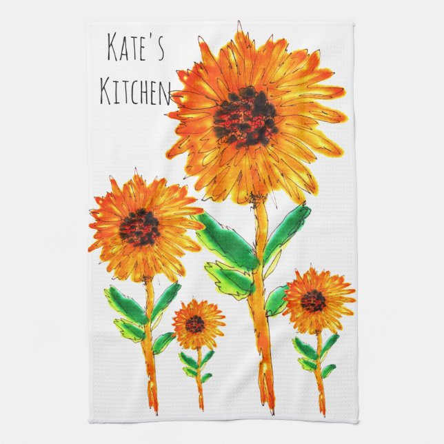 Cute och Colorful Sunsphere Kitchen Towel Kökshandduk (Vertikal)