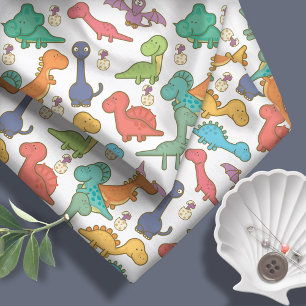 Cute och Colorful Tecknad Dinosaurs ID459 Tyg