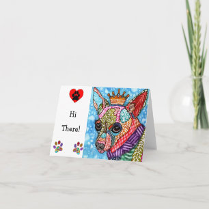 Cute och Colorous Chihuahua Pop Art-gratulationsko Kort