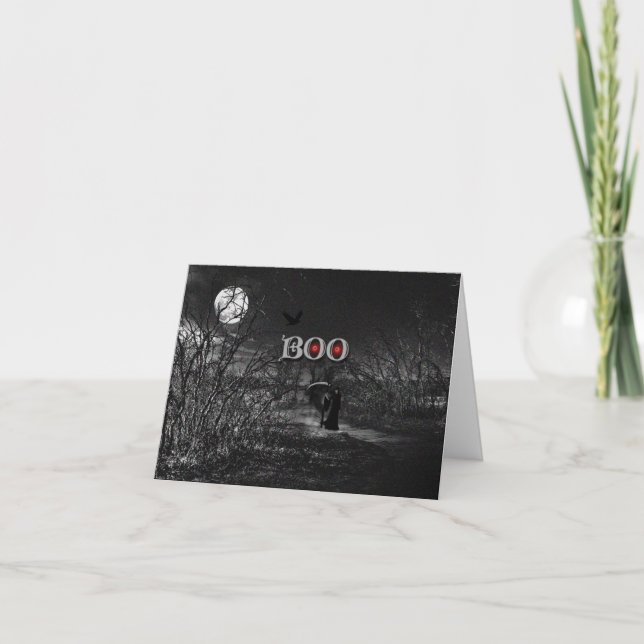 Cute och Creepy Halloween Fright Kort (Framsida)