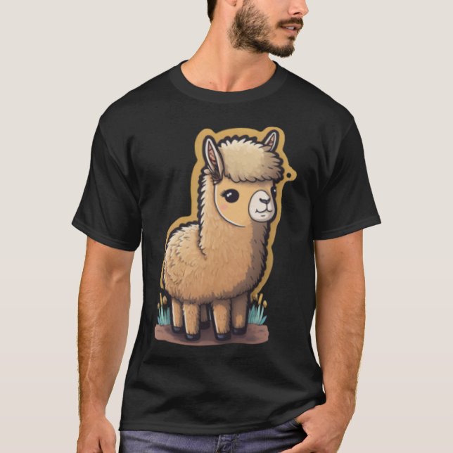 Cute och Crop Andean Beauty Trendig Gen Z Llama T Shirt (Framsida)