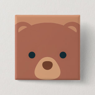 Cute och Cudda Brown Bear PIN-knapp Knapp