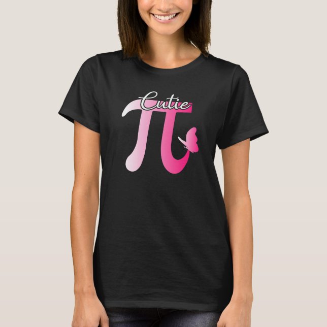 Cute och Cutie Pi Math Paj Butterfly Adsible Math T Shirt (Framsida)