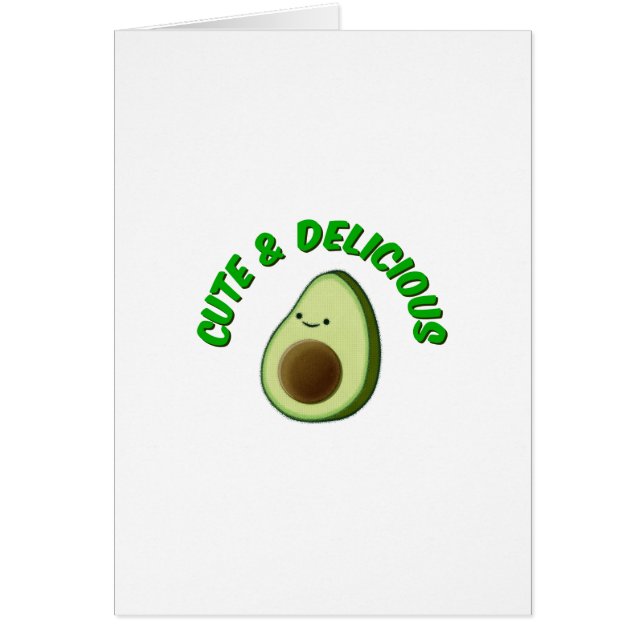 Cute och Delivery Avocado Hälsningskort (Framsidan)
