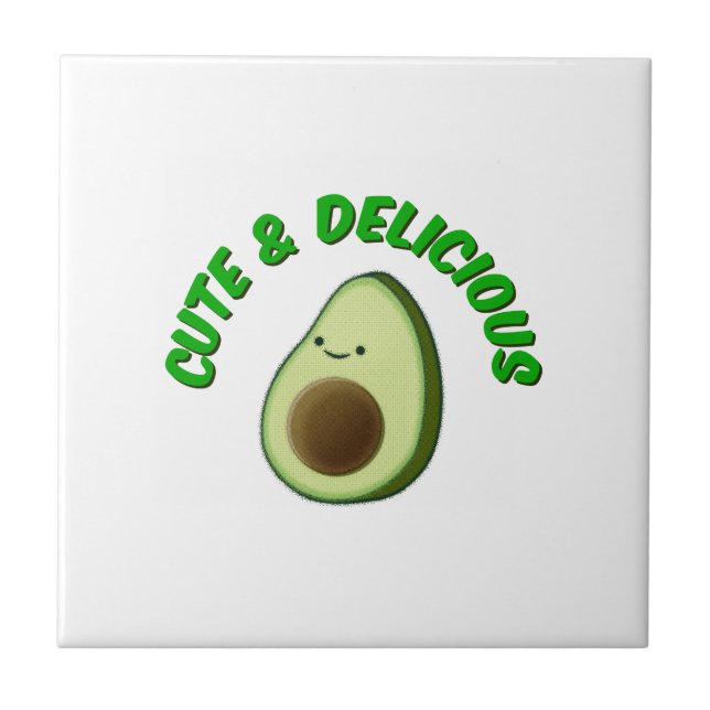 Cute och Delivery Avocado Kakelplatta (Framsidan)