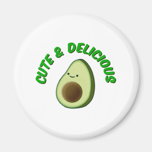 Cute och Delivery Avocado Magnet (Framsidan)