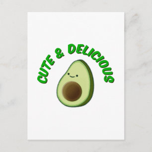 Cute och Delivery Avocado Vykort