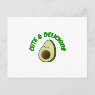 Cute och Delivery Avocado Vykort