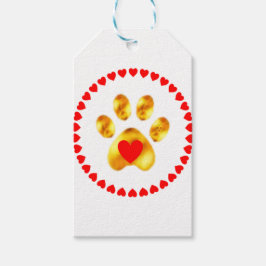 Cute och elegant guld tass presentetikett