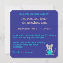 Cute och elegant med liten anpassningsbar för mus inbjudningar