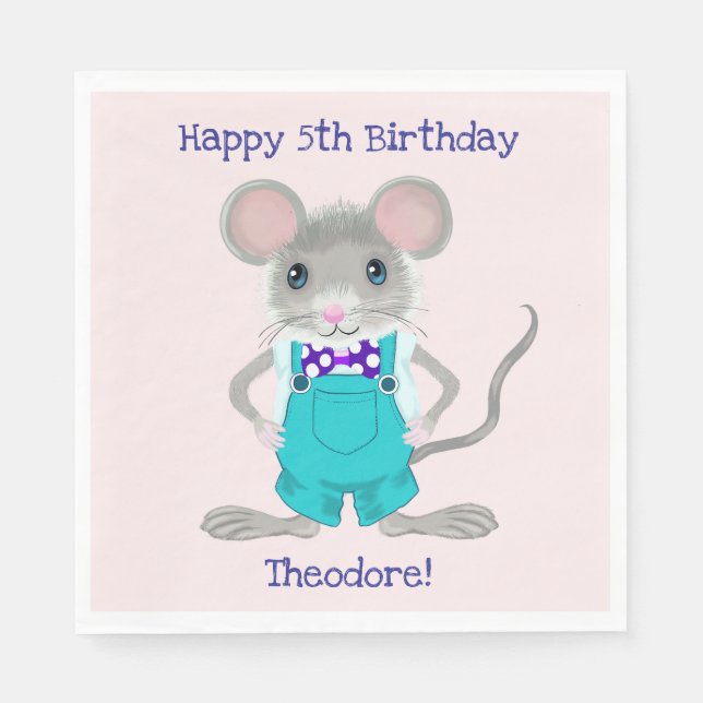 Cute och elegant med liten anpassningsbar för mus  pappersservett (Framsidan)