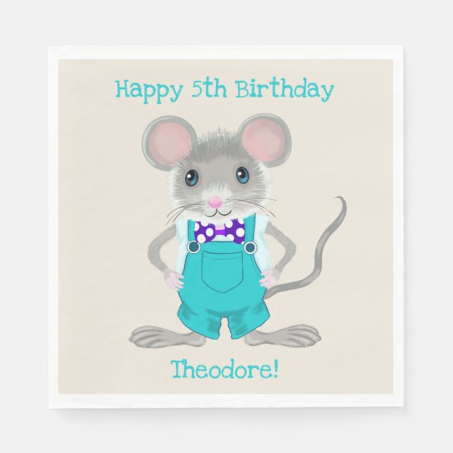 Cute och elegant med liten anpassningsbar för mus  pappersservett (Framsidan)