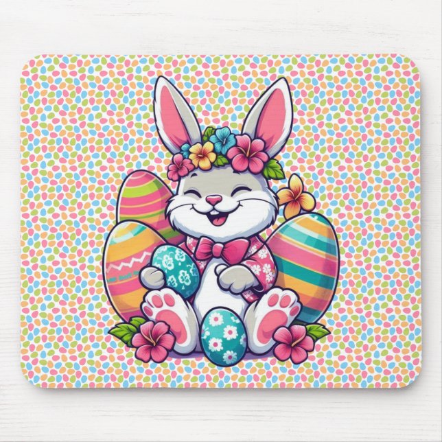 Cute, och färglös hawaiisk/tropisk Påskhare Musmatta (Framsidan)