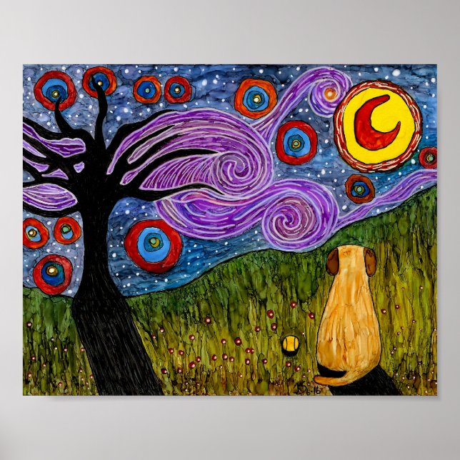 Cute och färglös Hund Poster - 10 x 8 tum (Framsidan)