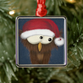 Cute och Festive Uggla Julgransprydnad Metall