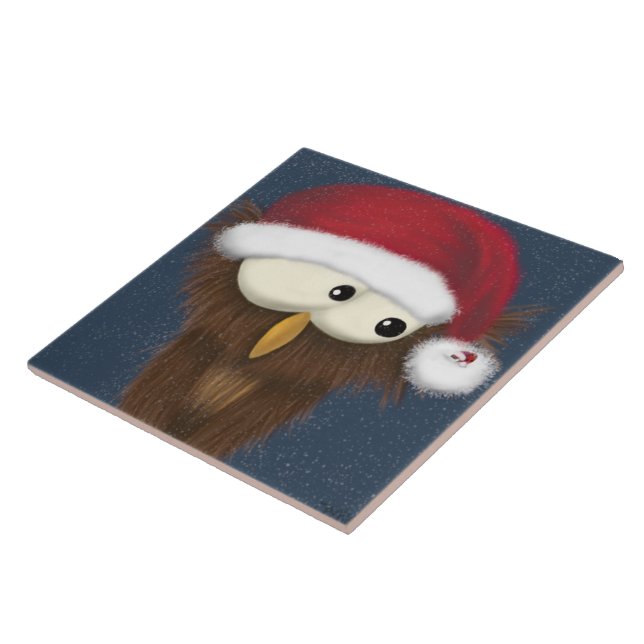 Cute och Festive Uggla Kakelplatta (Sidan)