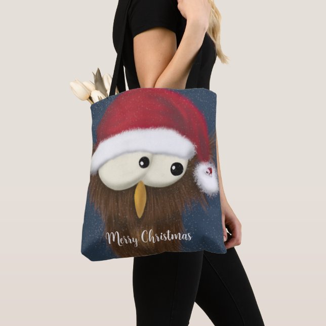 Cute och Festive Uggla Tygkasse (Närbild)