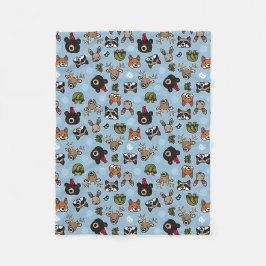 Cute och Friendly Forest Animals, lägg till Monogr Fleecefilt