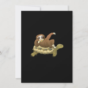 Cute och Funny Adful Sloth och Turtle Inbjudningar