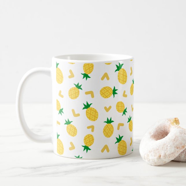Cute och funny ananas Mönster Kaffemugg (Med munk)