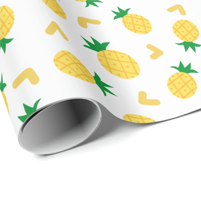 Cute och funny ananas Mönster Presentpapper (Rullad Hörn)