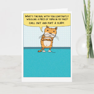 Cute och FUNNY Annoyed Cat Birthday Card Kort