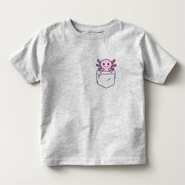 Cute och Funny Axolotl i fickan T-Shirt Classic R (Framsida)
