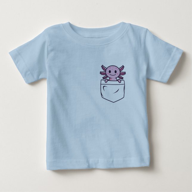 Cute och Funny Axolotl i fickan T-Shirt Classic R (Framsida)