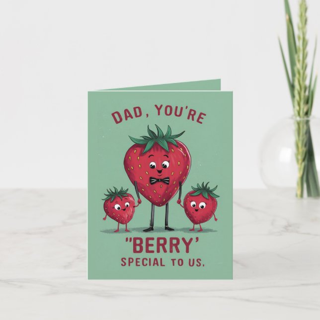 Cute och Funny Berry Speciella Fars dag Kort (Framsida)