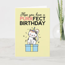 Cute och Funny Cat Lover Pun Purrfect Birthday