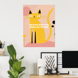 Cute och Funny Cat Poster med inspirationsoffert