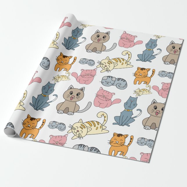 Cute och Funny Cats och Kittens Presentpapper (Utrullad)