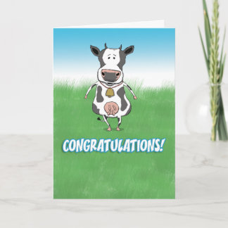 Cute och Funny Cow i Grattisarna Fält Kort
