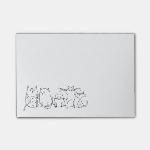 Cute och Funny Crazy Cat Dam Post-it Block