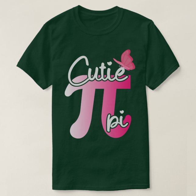 Cute och Funny Cutie Pi Math Paj Butterfly Adorabl T Shirt (Design framsida)