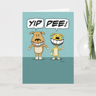 Cute och Funny Dogs Svarande Grattisar Kort