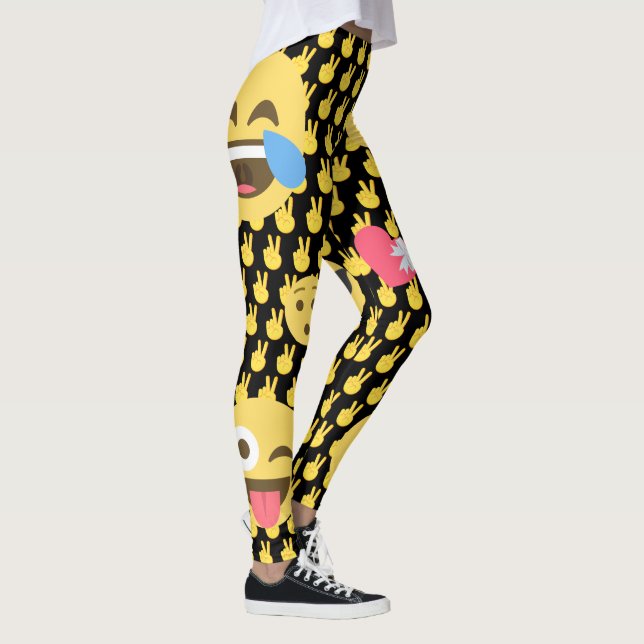 Cute och Funny Emoji Leggings (Höger)