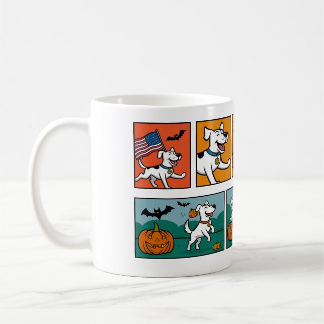Cute och Funny Halloween Mugg med Hund (Vänster)